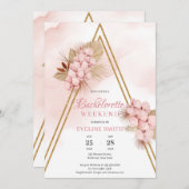 Invitation Fleurs tropicales séchées Bachelorette à orchidées (Devant / Derrière)