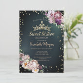 Invitation Fleurs tropicales Tiara Diamants Vert doux 16 (Debout devant)