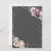 Invitation Fleurs tropicales Tiara Diamonds Gris Quinceañera (Dos)