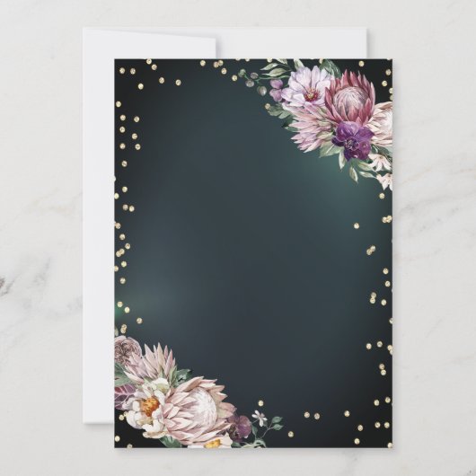 Invitation Fleurs tropicales Tiara Diamonds Vert 70e (Dos)