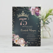 Invitation Fleurs tropicales Tiara Diamonds Vert 75e (Debout devant)