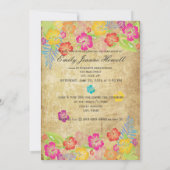 Invitation Fleurs tropicales Vintages Parti des diplômes (Dos)