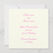 Invitation Fleurs turquoise, mariage rose chaud Enregistrer l (Dos)