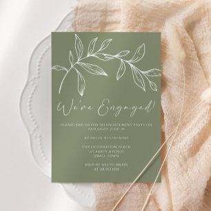 Invitation Fleurs Vert Sauge Mariage Bohème