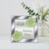 Invitation Fleurs Vertes & Diamants 45e Anniversaire (Debout devant)