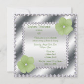 Invitation Fleurs Vertes & Diamants 65e Anniversaire (Dos)