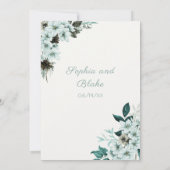 Invitation Fleurs Vertes Rustiques Mariage Bohème Blanc Cassé (Dos)