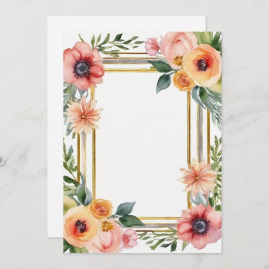 invitation - fleurs vintage (Devant / Derrière)