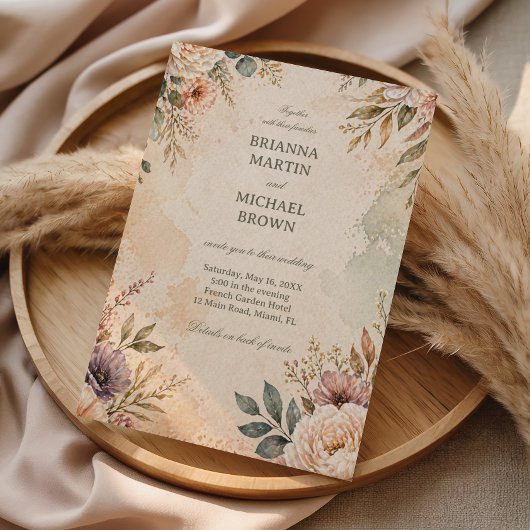 Invitation Fleurs Vintage Douces