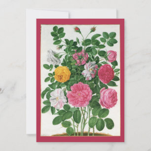 Invitation Fleurs Vintage, Fête de Mariage avec des Roses de