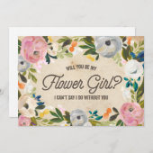 Invitation Fleurs Vintage | Fille Fleur (Devant / Derrière)