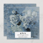 Invitation *~* Fleurs Vintage Peony AR23 QR RSVP MARIAGE (Devant / Derrière)