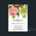 Invitation Fleurs vintages Botanique 30ème anniversaire<br><div class="desc">Invitation guts à votre événement avec cette invitation à la fête du 30e anniversaire florale personnalisable. Il présente des fleurs botaniques et une typographie classique. Cette invitation botanique à la fête du 30e anniversaire est parfaite pour les anniversaires du printemps et de l'automne. Les textes sont entièrement modifiables pour tout...</div>