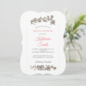 Invitation Fleurs Vintages classiques Fête des mariées rose (Debout devant)