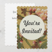 Invitation Fleurs vintages de cerises Fleurs japonaises asiat (Devant / Derrière)