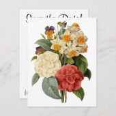 Invitation Fleurs vintages de Pierre Redoute, Enregistrer la  (Devant / Derrière)