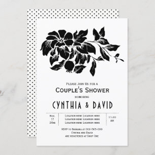 Invitation Fleurs vintages fleurie mariage couple douche