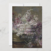 Invitation Fleurs vintages, mariage d'art (Devant)