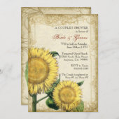 Invitation Fleurs vintages - Mariage de automne d'automne (Devant / Derrière)