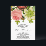 Invitation Fleurs vintages Parti de retraite botanique<br><div class="desc">Invitation guts à votre événement avec cette invitation personnalisée à la retraite florale. Il présente des fleurs botaniques et une typographie classique. Cette invitation à la retraite botanique est parfaite pour les parties de retraite du printemps et de l'automne. Les textes sont entièrement modifiables pour tout événement.</div>