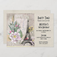 Fleurs vintages, Tour Eiffel et anniversaire de Bu