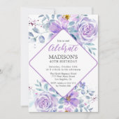 Invitation Fleurs violettes Anniversaire (Devant)