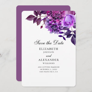 Invitation Fleurs violettes. Aquarelle botanique enregistrer 