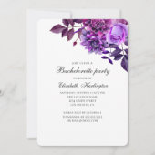 Invitation Fleurs violettes. Bachelorte violette (Devant)