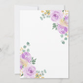 Invitation Fleurs violettes Baptême et premier anniversaire (Dos)