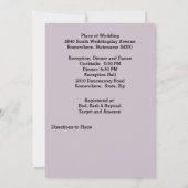 Invitation Fleurs violettes, Cadre Coeur, Anneaux, Mariage In (Dos)