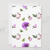 Invitation Fleurs violettes couronne 60e anniversaire Invitat (Dos)