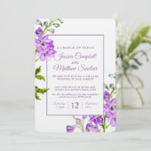 Invitation Fleurs violettes de Delphinium changement de maria (Debout devant)