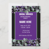 Invitation Fleurs violettes de fleurs de douche de mariée Let (Dos)