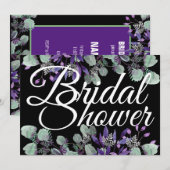 Invitation Fleurs violettes de fleurs de douche de mariée Let (Devant / Derrière)