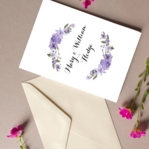 Invitation Fleurs violettes de lavande 50e anniversaire maria