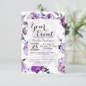 Invitation Fleurs violettes de Lilac violettes élégantes (Debout devant)