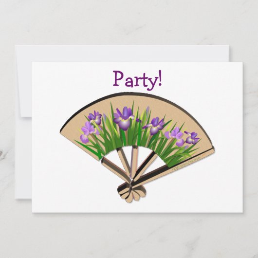 Invitation Fleurs violettes d'Iris sur la conception japonais (Devant)