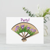 Invitation Fleurs violettes d'Iris sur la conception japonais (Debout devant)
