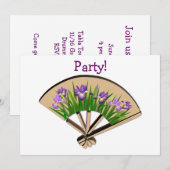 Invitation Fleurs violettes d'Iris sur la conception japonais (Devant / Derrière)