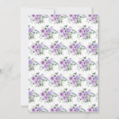 Invitation Fleurs violettes et feuilles d'eucalyptus pour mar (Dos)
