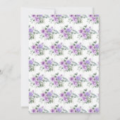 Invitation Fleurs violettes et Mariage Feuille d'Eucalyptus (Dos)