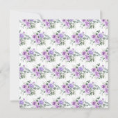 Invitation Fleurs violettes et Mariage Feuille d'Eucalyptus (Dos)