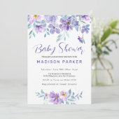 Invitation Fleurs violettes et roses (Debout devant)