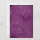 Invitation Fleurs violettes et vertes pour une douche de mari (Dos)
