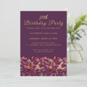 Invitation Fleurs violettes-fête d'anniversaire- (Debout devant)