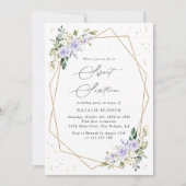 Invitation Fleurs violettes, Fleurs blanches, Verdure, Doux 1 (Devant)