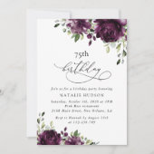 Invitation Fleurs violettes, fleurs de prunier, Boho, Anniver (Devant)