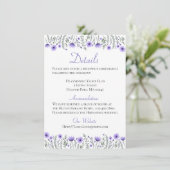 Invitation Fleurs Violettes Florales Détails Directions Maria (Debout devant)