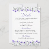 Invitation Fleurs Violettes Florales Détails Directions Maria (Devant)