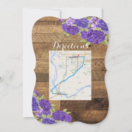 Invitation Fleurs violettes Grange Bois MAP Mariage Invitatio (Dos)